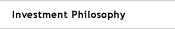 Investment Philosophy